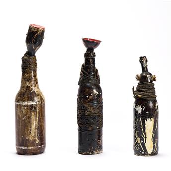 WANGECHI MUTU (1973 -   ) Three from the Bottle People Series.